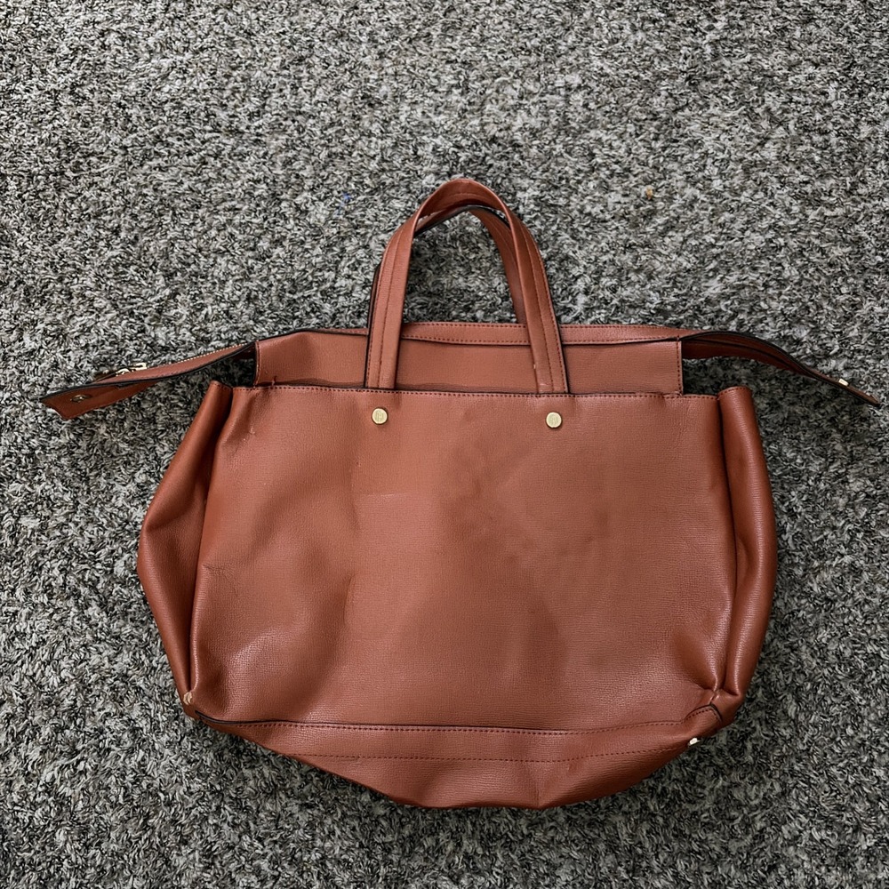 Antonio Melani Purse Faux Leather Hobo Shoulder Bag Cognac Brown